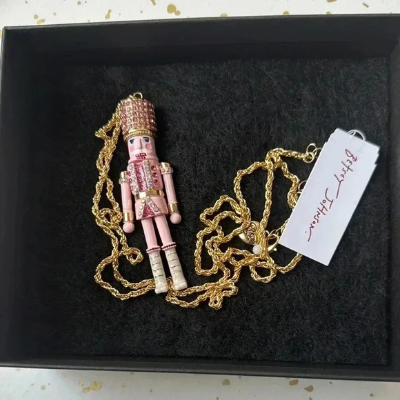 Betsey Johnson Pink Nutcracker Necklace - Picture 1 of 4